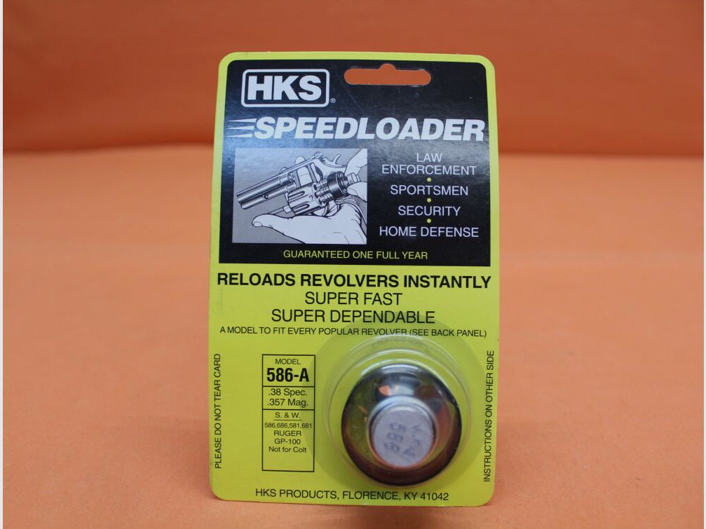 HKS. @HKS Speedloader Mod. 586-A für 6 Patronen .38Special/ .357Mag