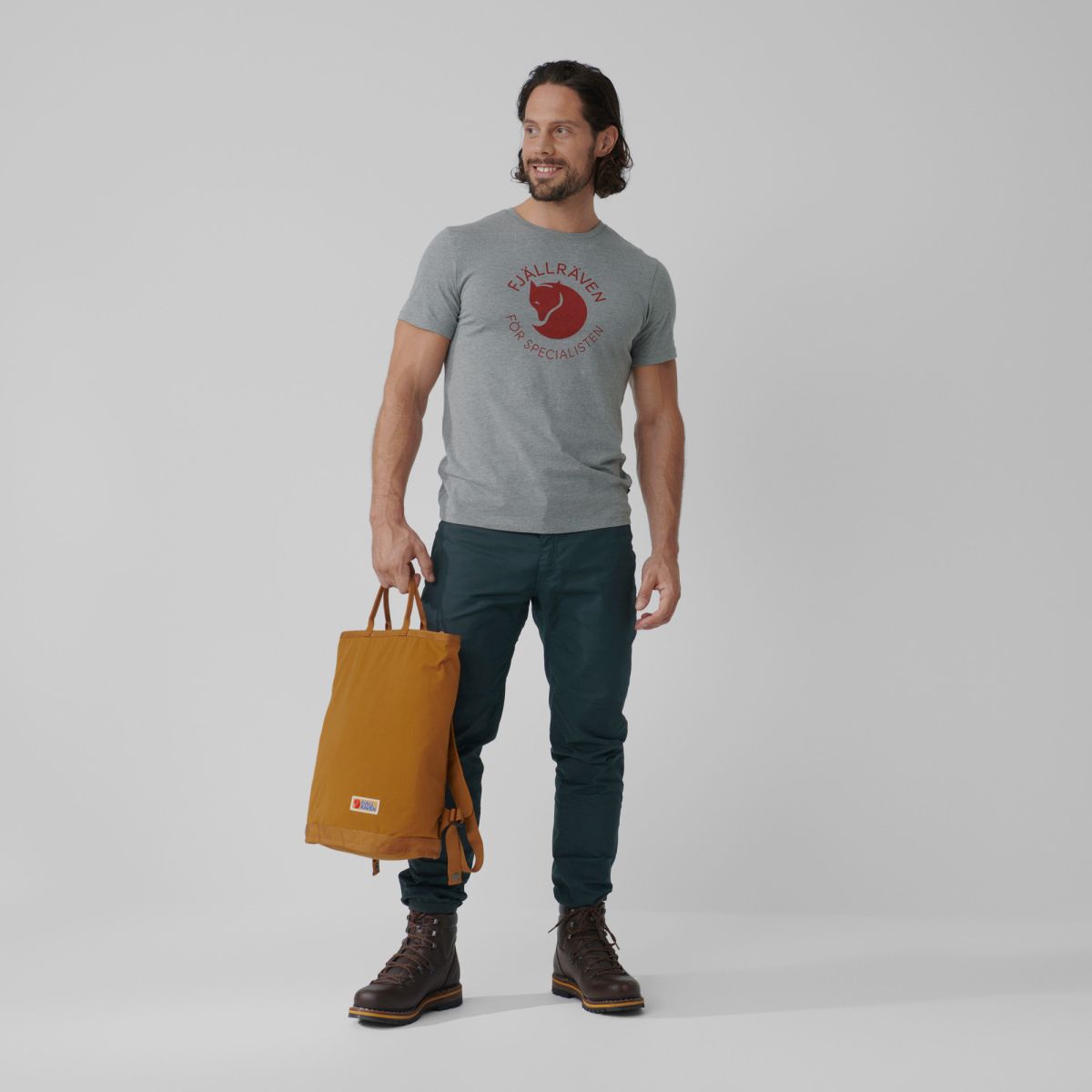 T-shirt FJÄLLRÄVEN Fox M Gris Mélangé