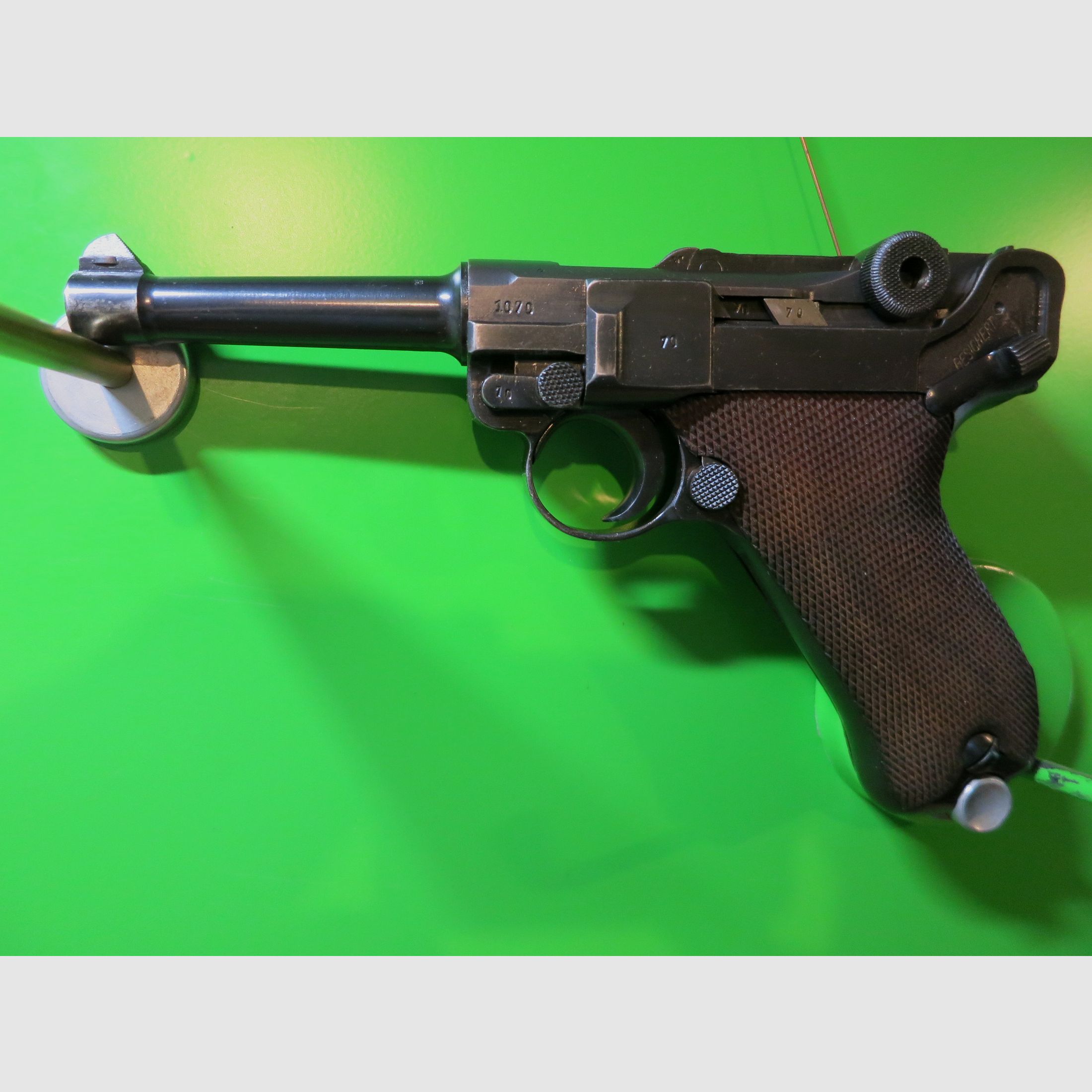 Mauser, Pistole 08, P08, 9 mm Luger, nummerngleich, WaA Wehrmacht     #74-