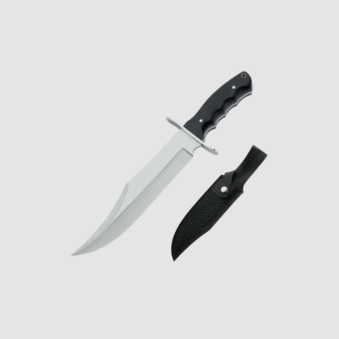 Couteau Bowie avec grande lame de 25 cm poignée en bois de pakkaholz y compris étui en cuir