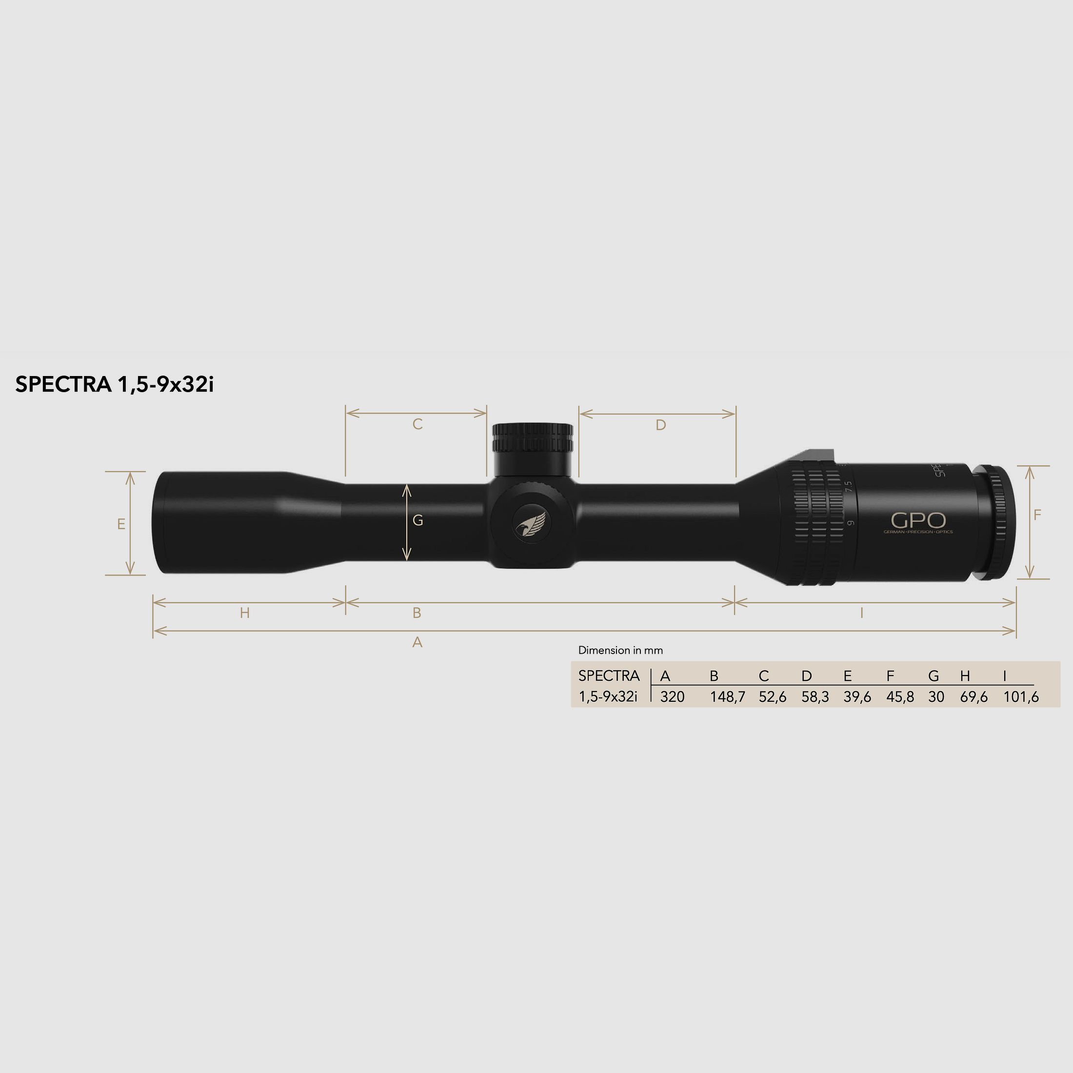 GPO RS620 Zielfernrohr SPECTRA 6x 1,5-9x32i Absehen G4i 2 Bildebene 51023015