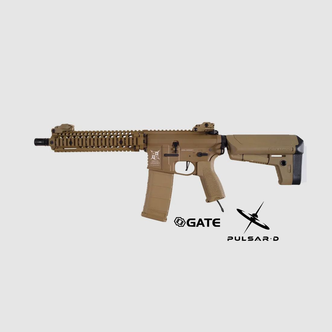 AR15 MK18 ALPHA Vollmetall TAN HPA Airsoft Gewehr Frei ab 18 Jahren | Delta Armory