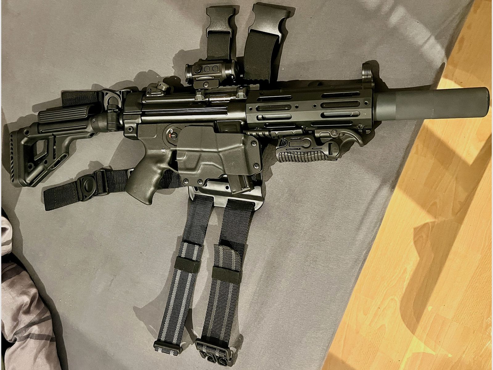Zeldzaam MP5 beenholster – MP5 / MP5K / MKE T94 / SP5 / SP5K / SP89 – Kydex Nylon Tactisch
