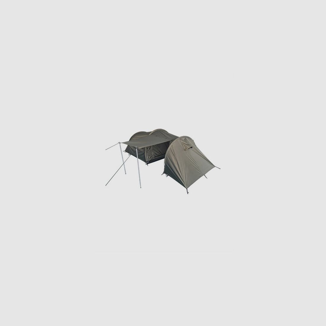 Zelt mit Stauraum - 2 Personen - 3,90 x 1,30m - Oliv