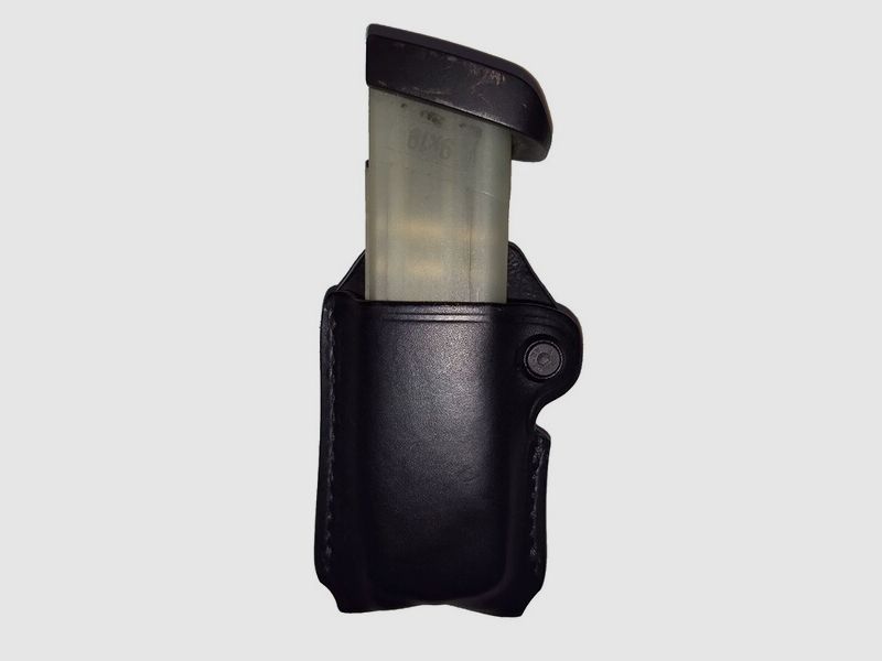einzel Magazintasche LEDER • BLACKHAWK! • für zweireihige Magazine RABATT Glock Heckler P8 USP P30