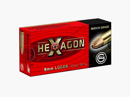 Geco 9 mm Luger Hexagon 8.0g/124grs. 50 pcs.