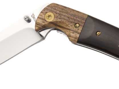 1x Browning Messer Buckmark Hunter | Klappmesser mit Nylonetui | 7.6cm Klinge aus AUS-8 Stahl | Holz