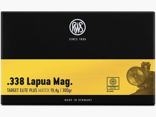 RWS TARGET ELITE PLUS - 338 LAPUA MAG. 300GRS. HPBT - 20 PATRONEN