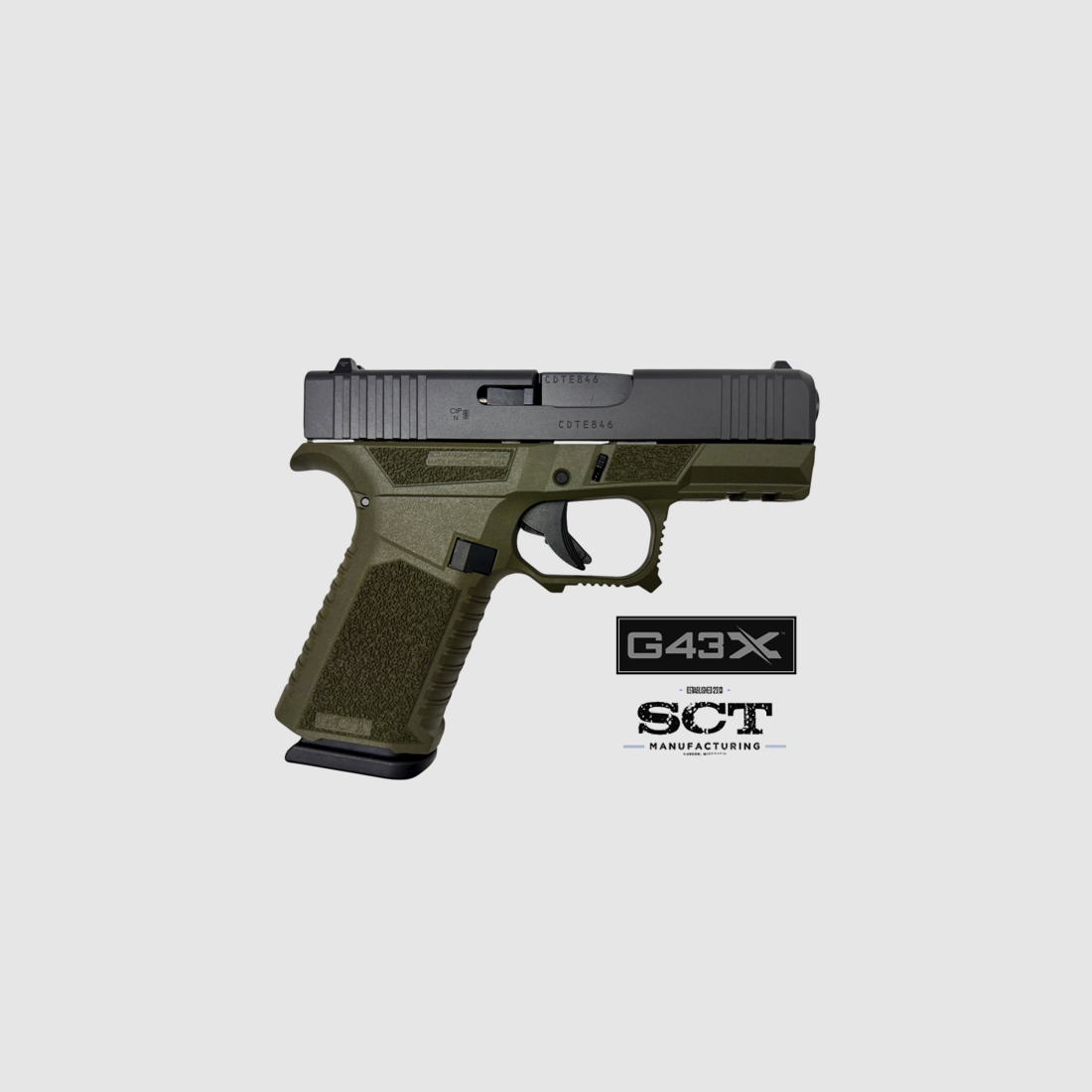 Glock 43X personalizado con empuñadura SCT Manufacturing cal. 9mm Luger, imagen 2 de 2