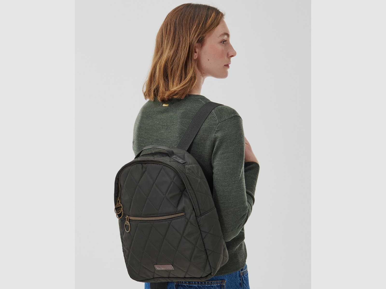 BARBOUR Quilted Backpack Olive