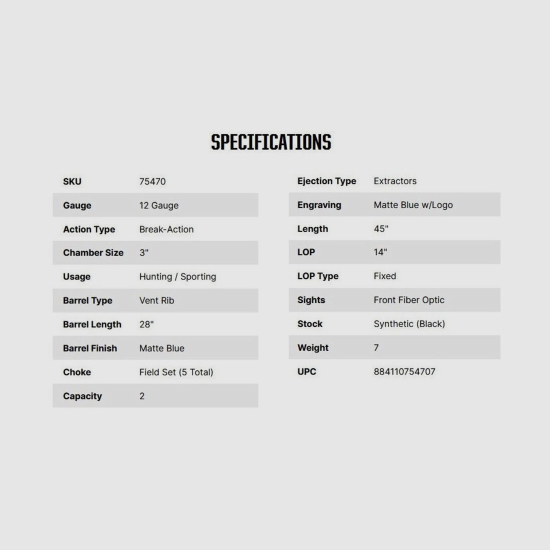 Mossberg Silver Reserve Eventide 28" (28 pouces) 12/76