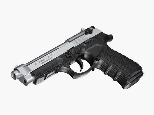 ZORAKI 918 Matt Chrome 9mm P.A.K. pistolet strzelający w stylu Pietro Beretta 92F / M9