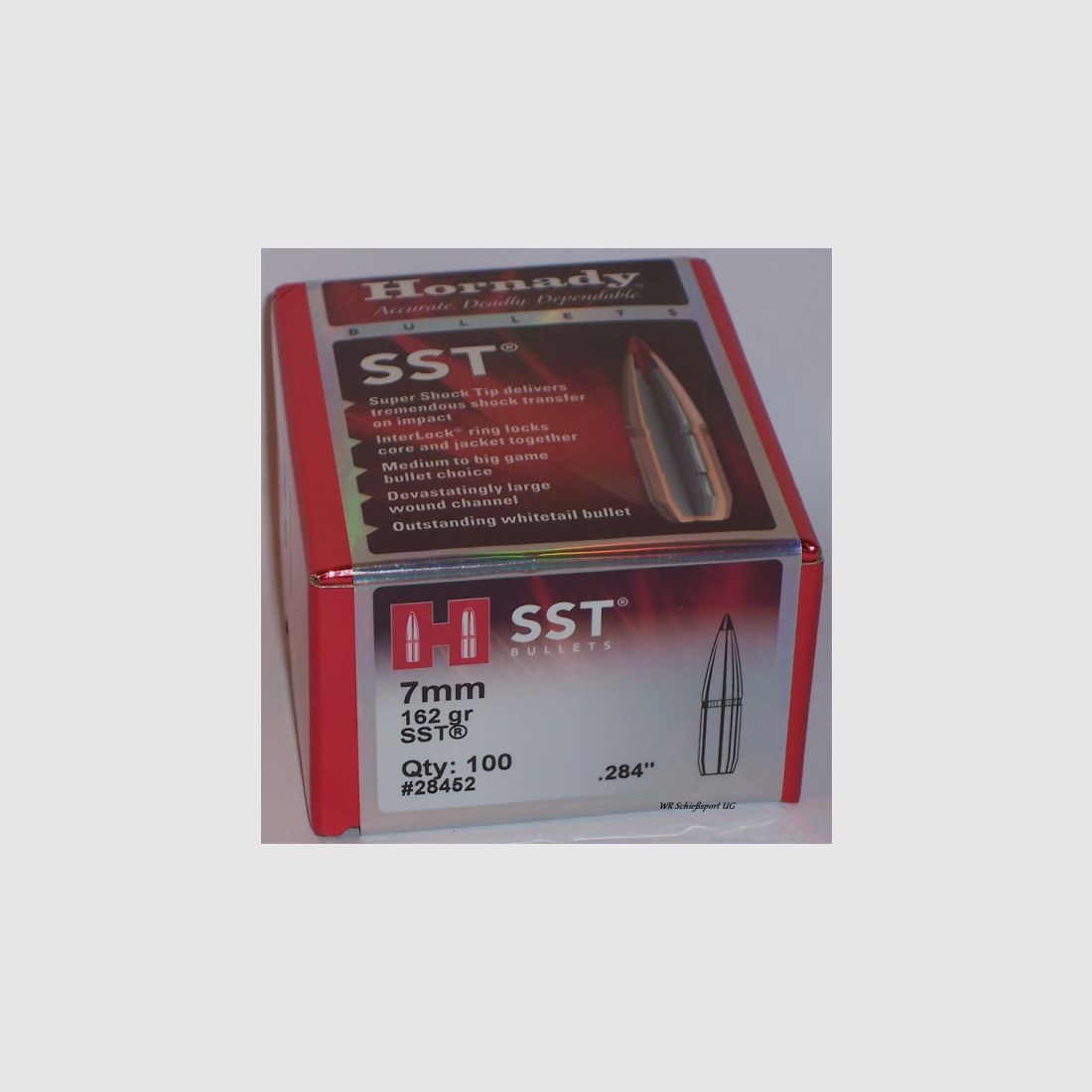 100St. HORNADY Geschosse 7mm(.284Dia.) - 162 - SST - #28452