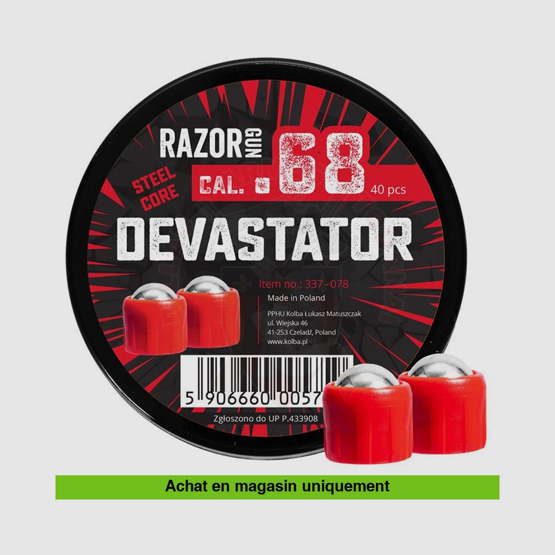 Pot de 40 billes Razor Gun Devastator cal .68, image 1 sur 4