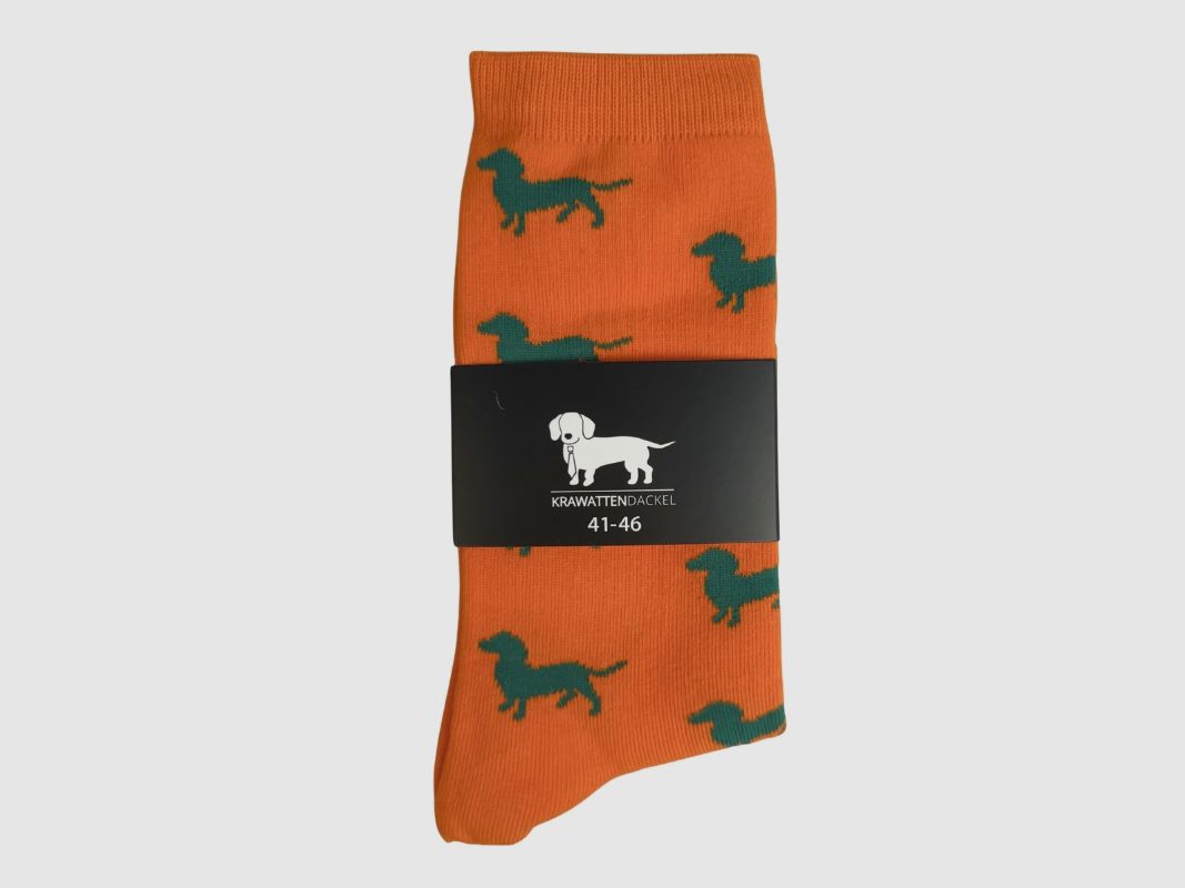 Krawattendackel Socken Dackel orange