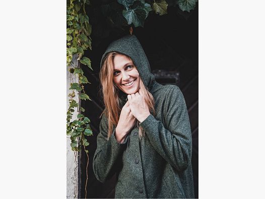 Parka Impermeabile da Donna in Verde Loden