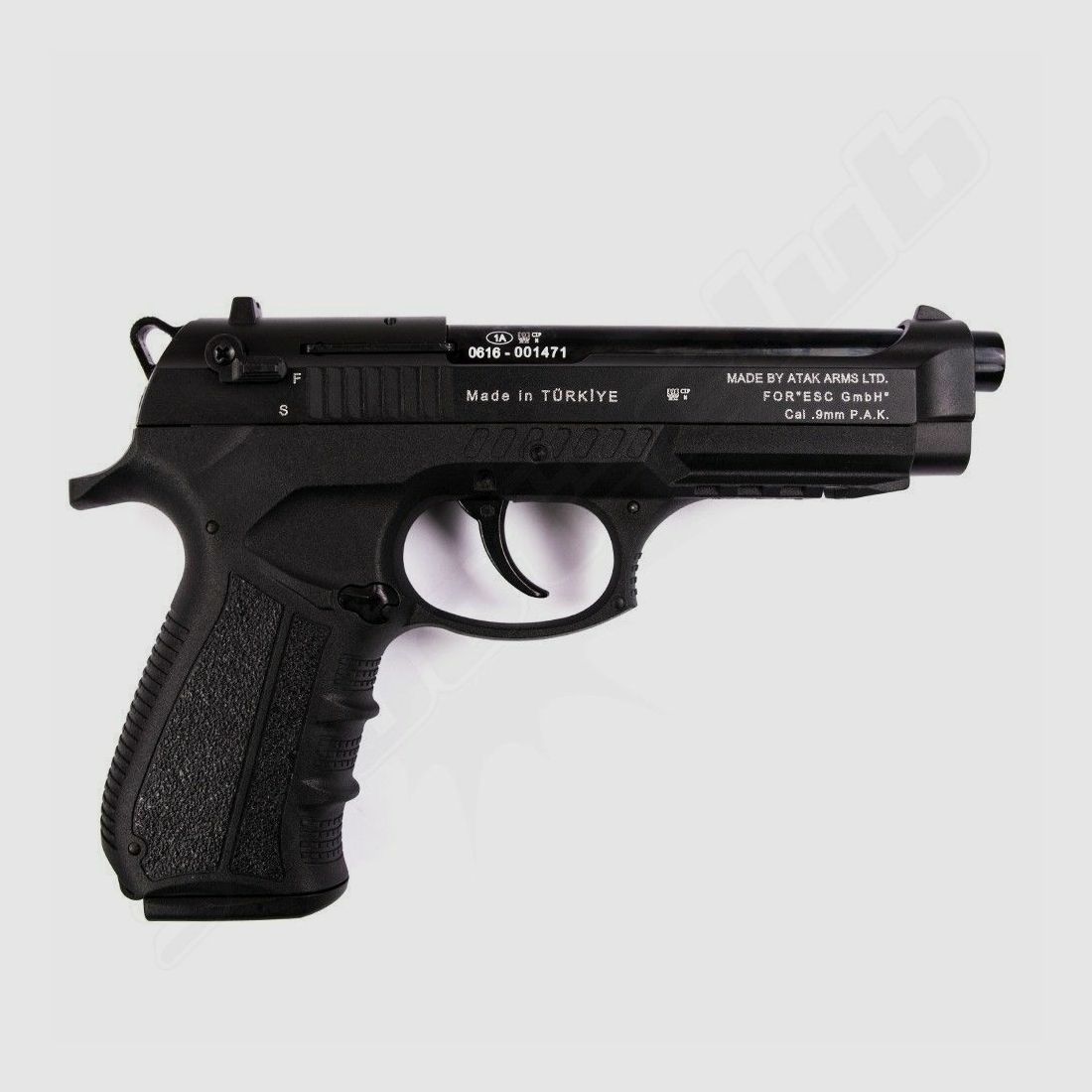 Divers 918-P blank pistol blued 9mm PAK holster set