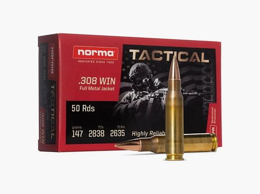 Norma .308 Win. Tactical FMJ 147 gr. - 50 pcs.