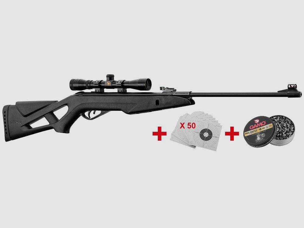 PACK carabina SHADOW X 1000 con cannocchiale 4-32, bersagli e pallini