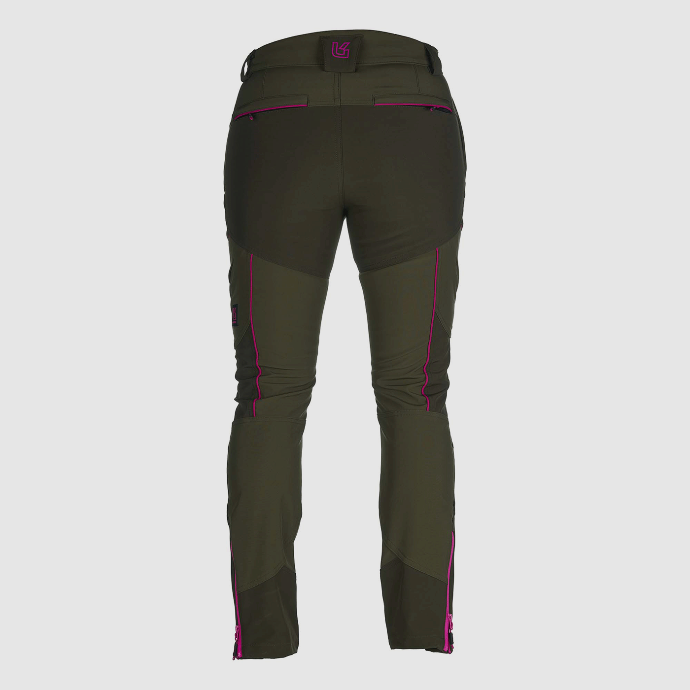 PANTS – UNIVERS – WOMEN – HUNTING PREDAZZO SOFTSHELL U-TEX Green/Pink, image 4 of 6