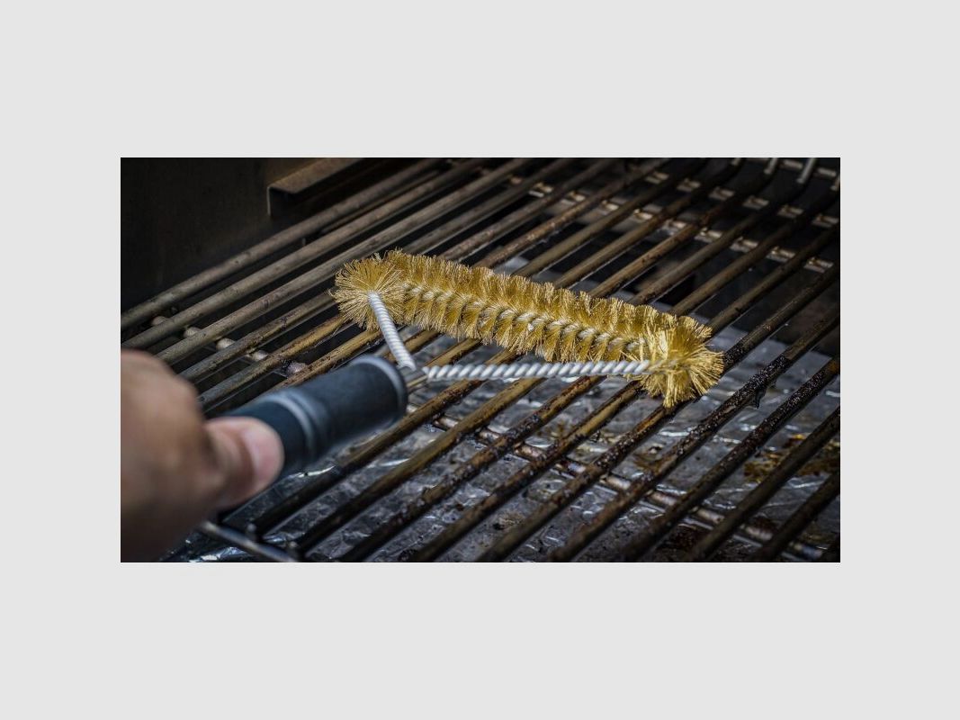 Grillfürst Grillbürste Messing 3-seitig 39,5 cm