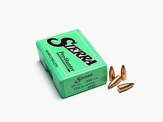 OGIVA SIERRA Kal.30 – 7,62MM(308″) 125GR. SPITZER