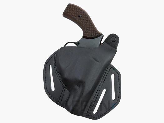 Fondina in pelle nera per revolver da 2 pollici per telaio K