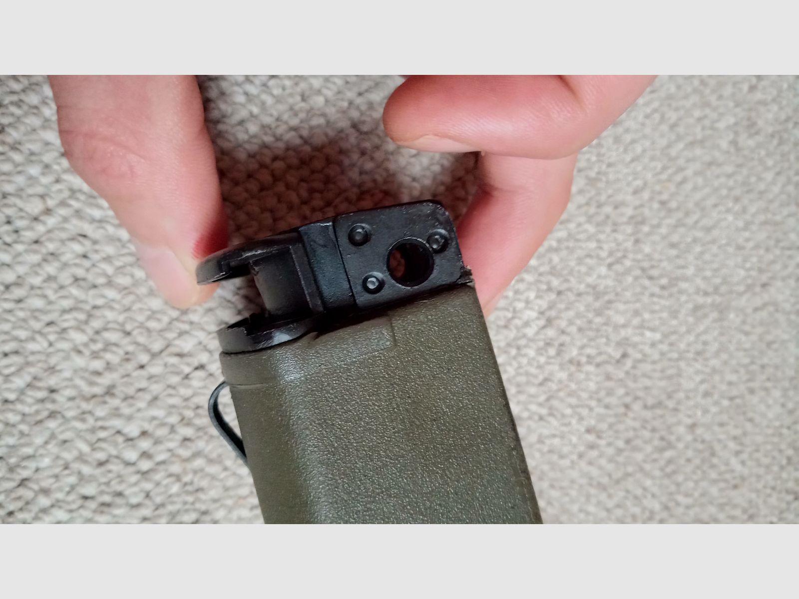 Seltener Original Trapezhandschutz für Zweibein und Griff Oliv-Grün ganzes Set für H&K G3A4 / G3 OD-green Wide Handguard + Grip