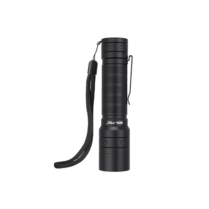 Torcia MISSION 1000 RICARICABILE con 3 livelli di luminosità + lampo stroboscopico