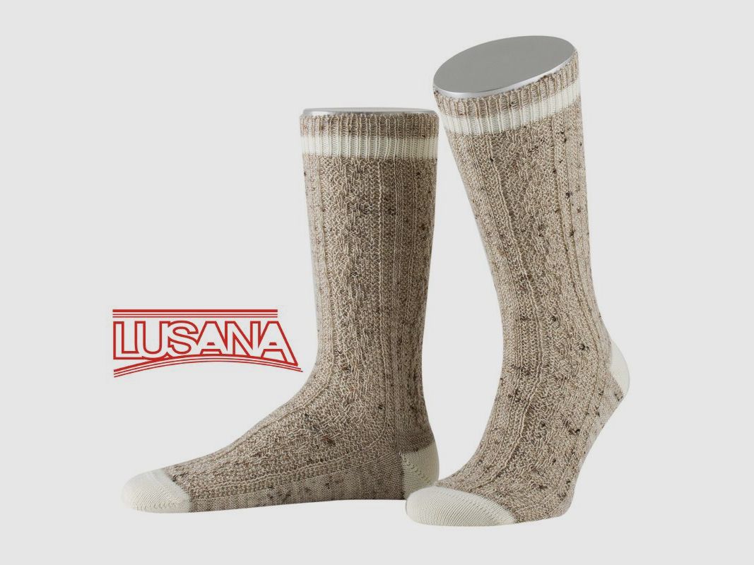 Lusana Trachtensocke in Beige/Creme (925)