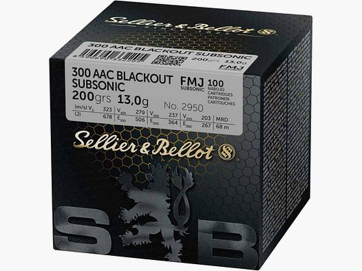Sellier & Bellot .300 AAC Blackout Subsonic Vollmantel 13g/200grs.