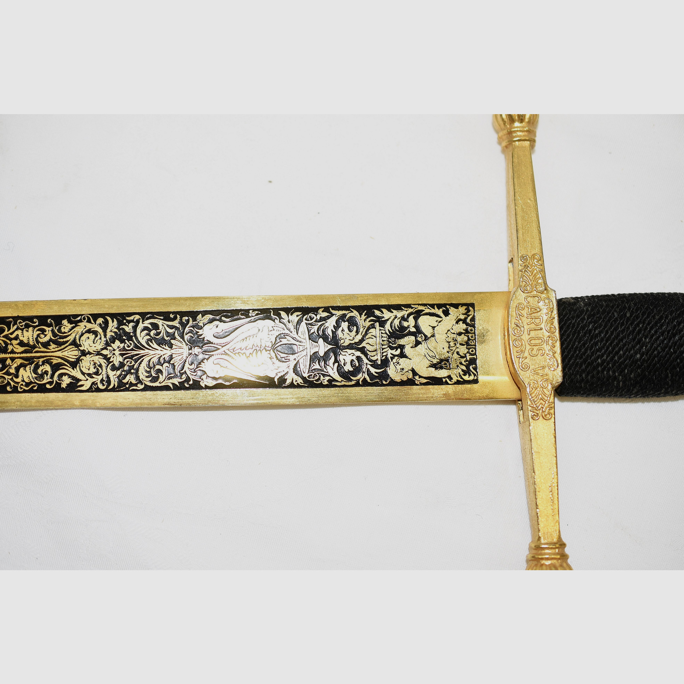 Renaissance-Schwert, Goldenes Schwert Carlos V, Kaiser Karl V, Toledo Gesamtlänge 74 cm