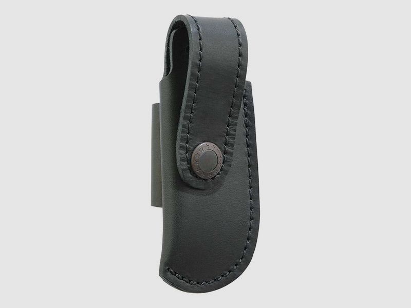 Messer Etui fĂĽr Messer mit HeftlĂ¤nge 10 cm Leder schwarz quer zu tragen