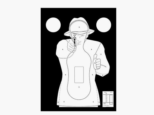 Pakiet 100 Celów Silhouette Policji Białe na Czarne 51-71 cm