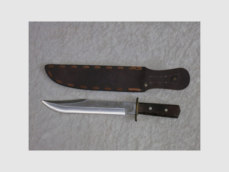 Original Bowie Knife - Bowiemesser - Herbertz, in orig. Lederscheide mit Gurtschlaufe