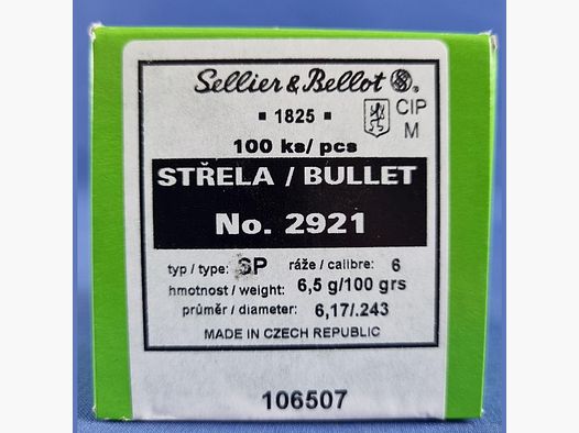 Sellier&Bellot Geschosse .243 6,5g/100grs. Tlm
