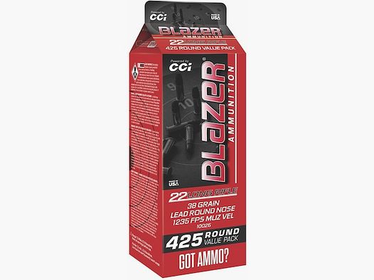CCI Blazer High Velocity .22 LR 38GR LRN 425 cartridges
