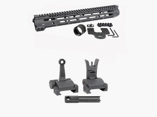 MIDWEST INDUSTRIES 14″ SLIM LINE HANDGUARD W/ FLIP-UP COMBAT SIGHTS