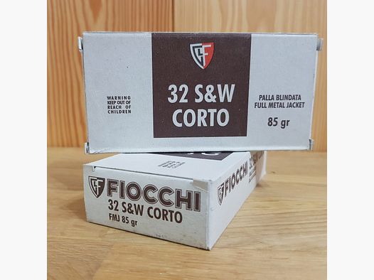 FIOCCHI AMMUNITION FOR REVOLVER CAL. 32 S&W SHORT FMJ
