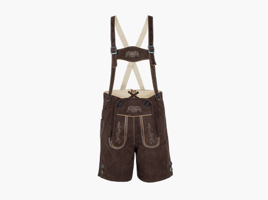 Shorts en Cuir Enfant Chèvre en Marron Foncé