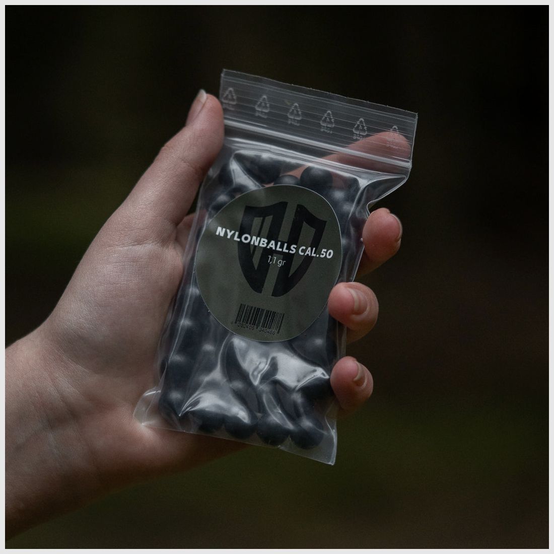 50 x nylon balls cal. 50 | HDR-50 HDP-50 | hard plastic | 1.1 g | home defense