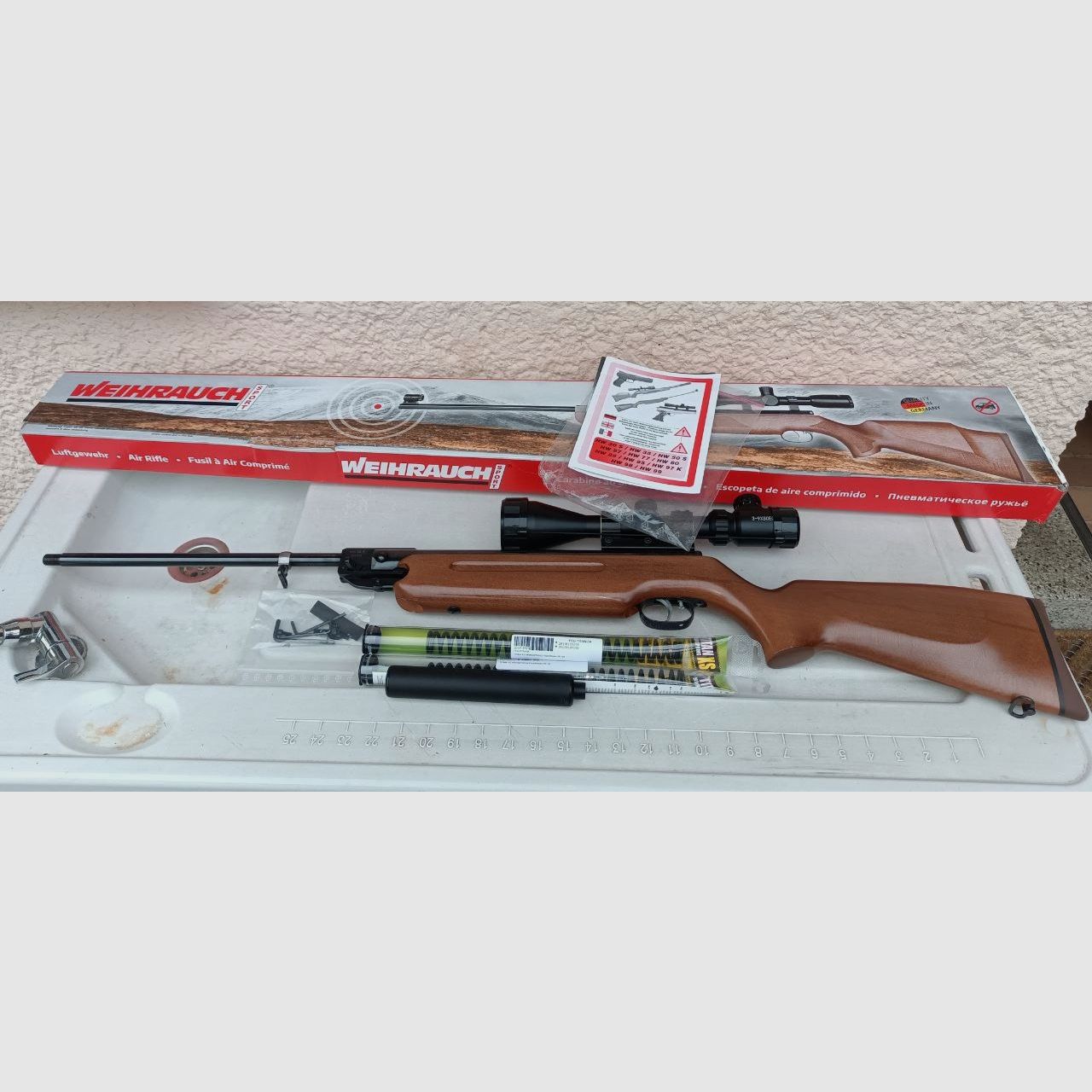 Luftgewehr Weihrauch HW 35 K Schalldämpfer Fernrohr Exportfeder