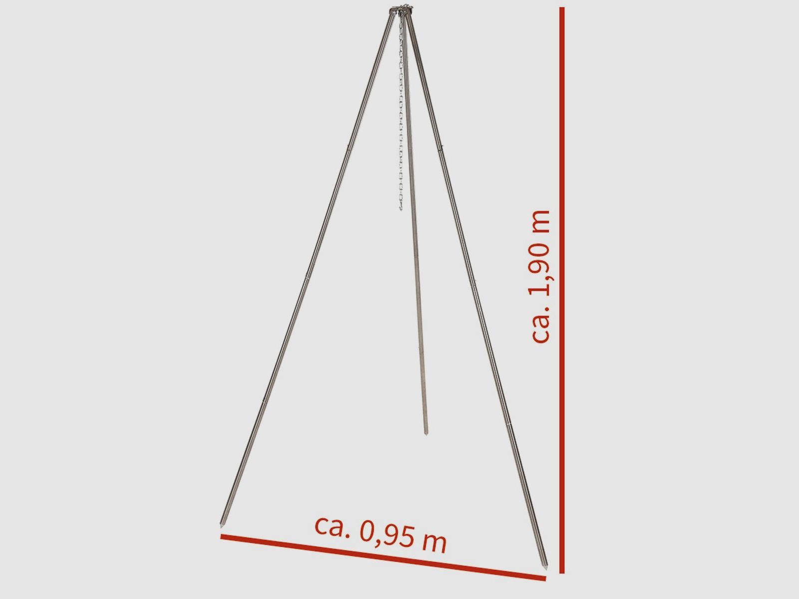FOX Outdoor Zerlegbarer Dreibeingrill mit Kette und Haken