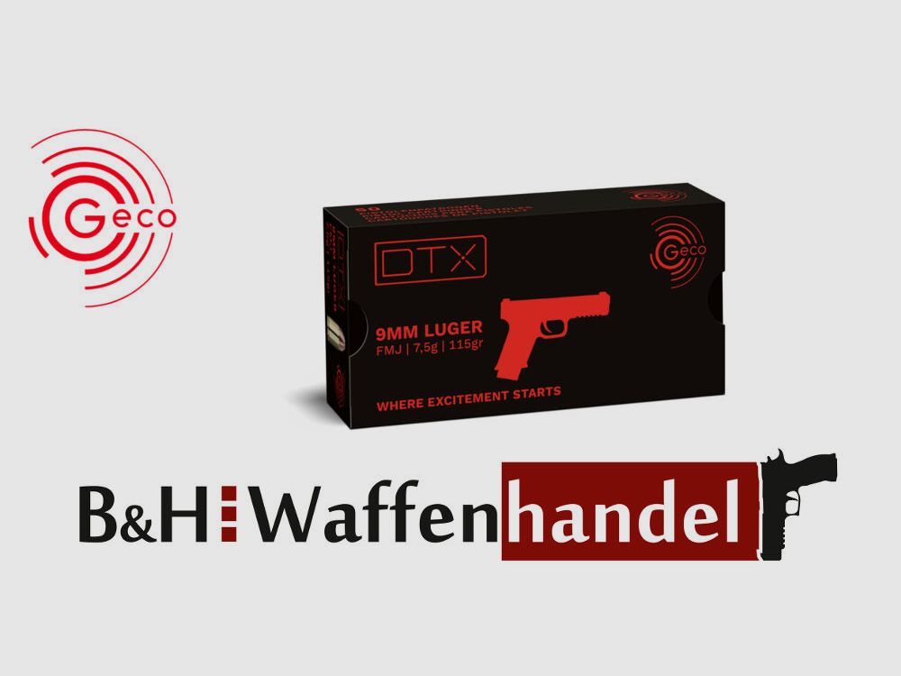 Geco	 50-Schuss: 9mm Luger / 7,5g - 115gr. / FMJ - VMR / DTX 9x19