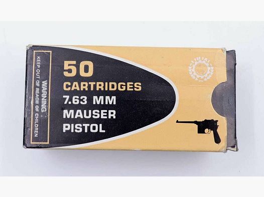 Portugais - munitions de pistolet inconnues 7,63 Mauser