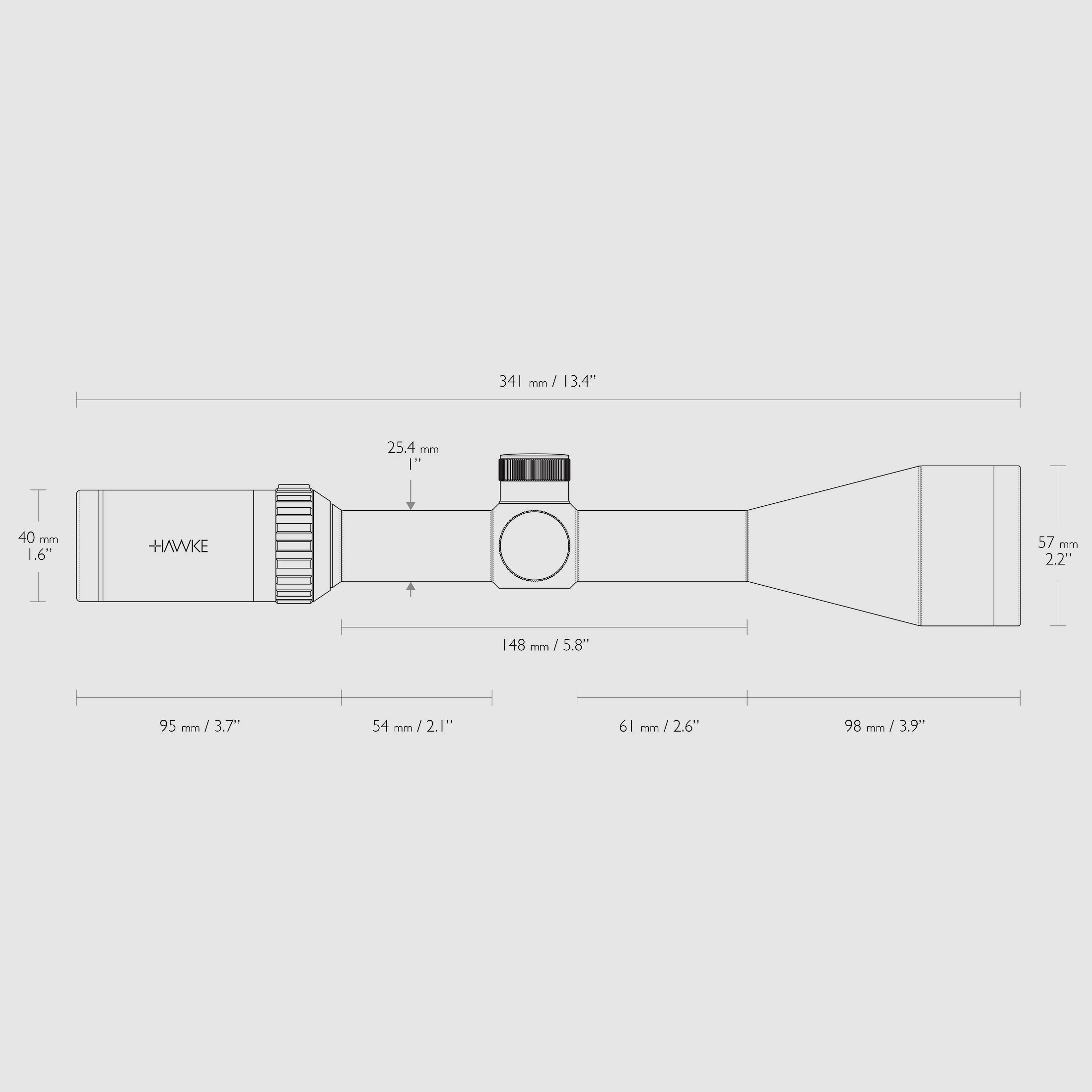 HAWKE 14254 telescopio VANTAGE 4-12x50 L4A reticolo 4 reticolo illuminato impermeabile