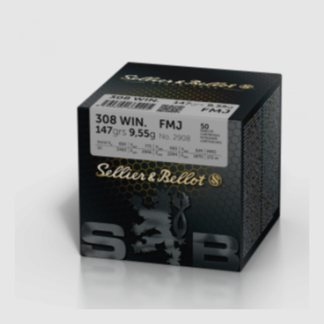 308 Winchester S&B FMJ 147gr VE50
