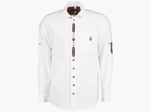 OS TRACHTEN WHITE SHIRT WITH TYROLEAN EMBROIDERY