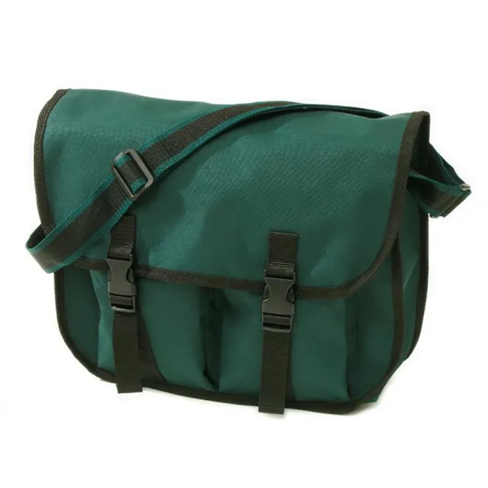 Behr Angler bag medium with two front pockets - 38.1 x 12.8 x 29.3 cm - with shoulder strap - Dark green