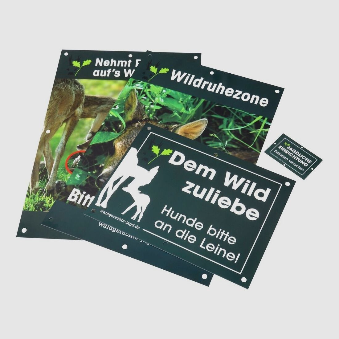 Waidgerechte Jagd Schilder-Set Revier- und Jagdschilder - 20-teilig